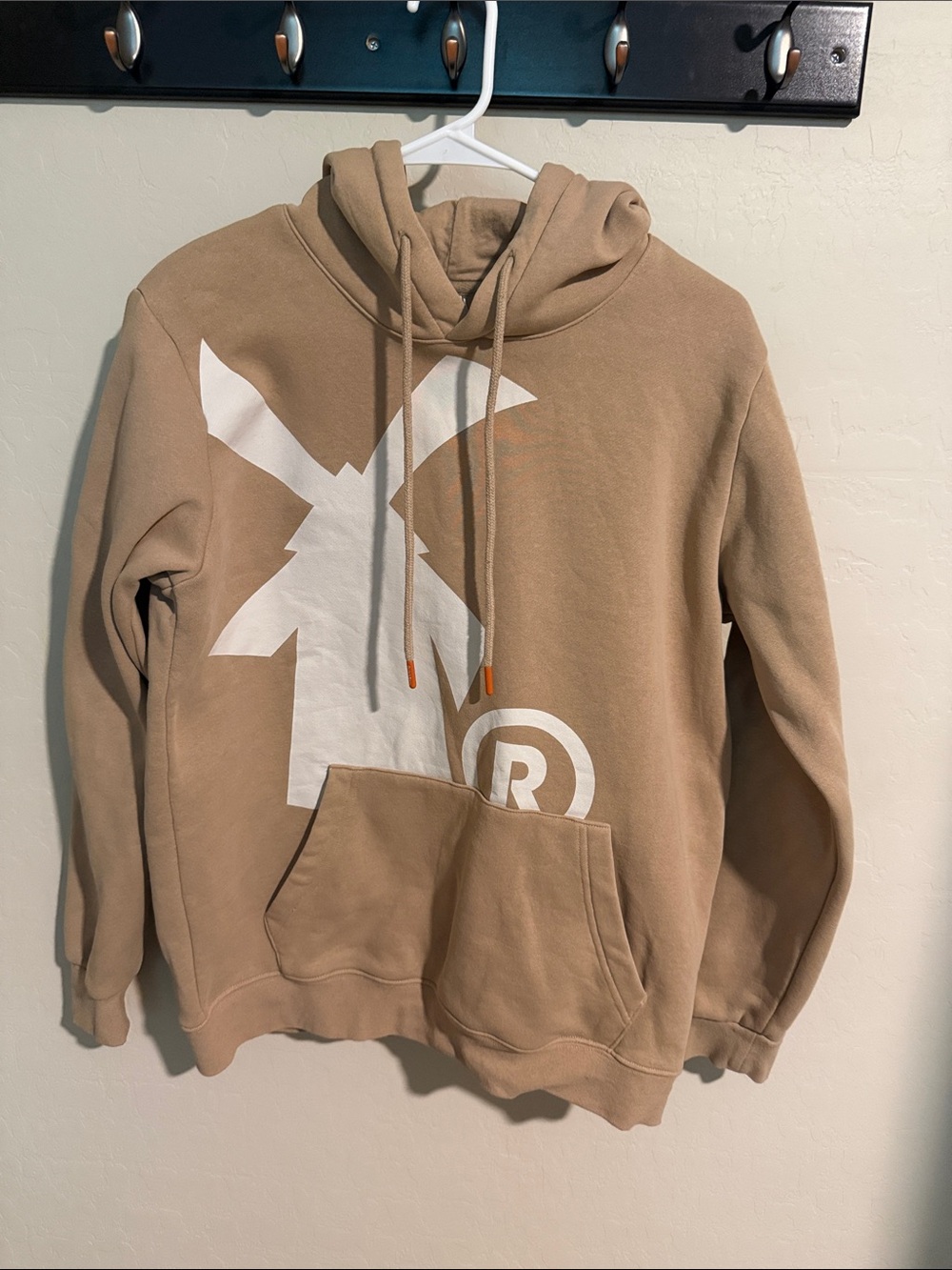 Dutch Bros Tan Hoodie with White Logo Graphic